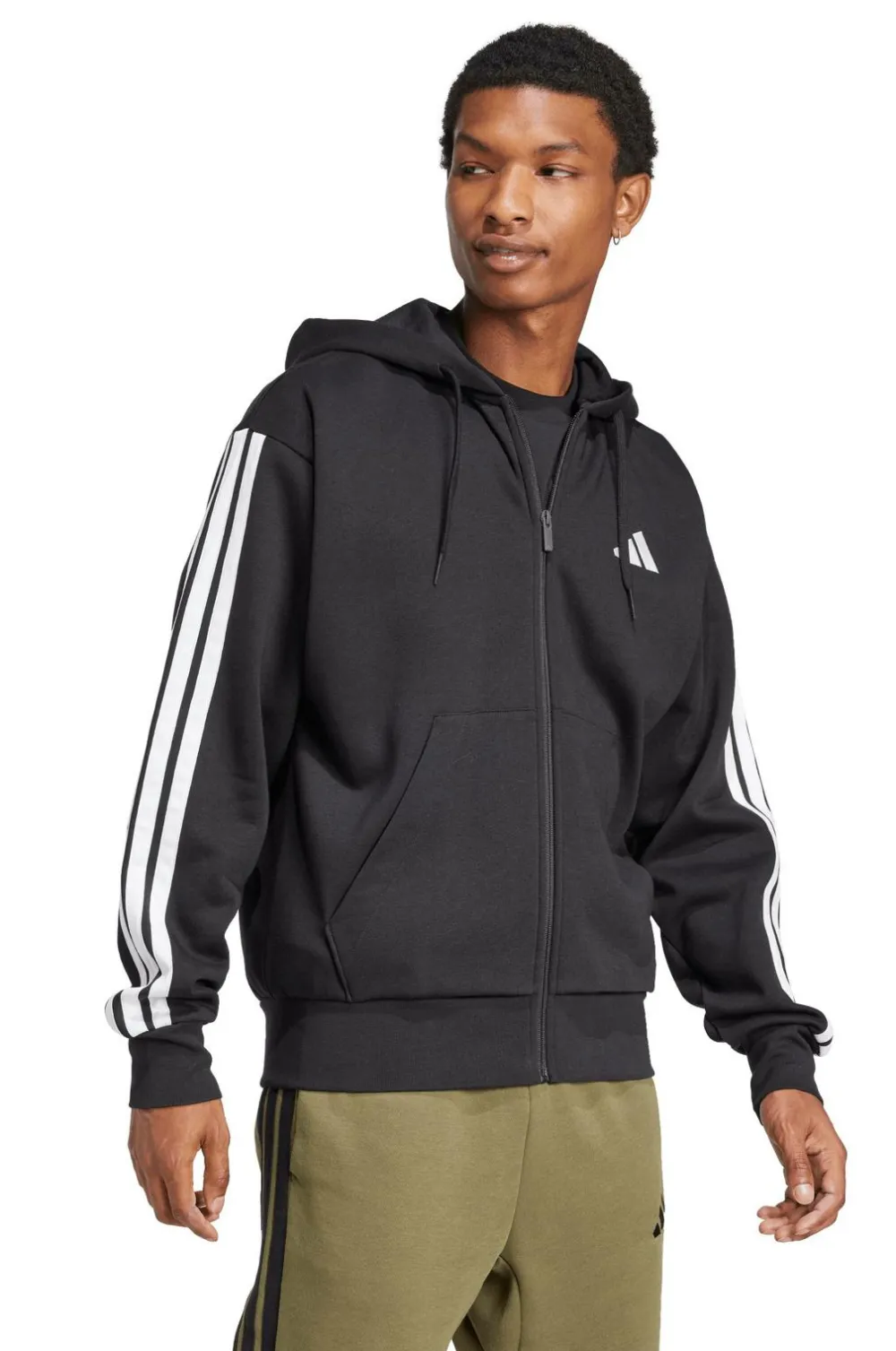 adidas Sport Performance Hættetrøje M 3S FL FZ HD Black/white Hot