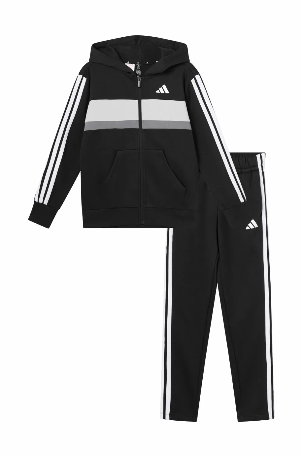 adidas Sport Performance Træningstøj>Træningssæt J 3S Tib FL TS Black/white/gretwo
