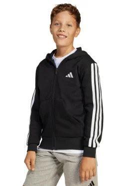 adidas Sport Performance Hættetrøje J 3S FL FZ HD Black/white Discount