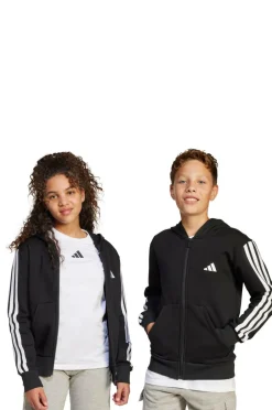 adidas Sport Performance Hættetrøje J 3S FL FZ HD Black/white Discount