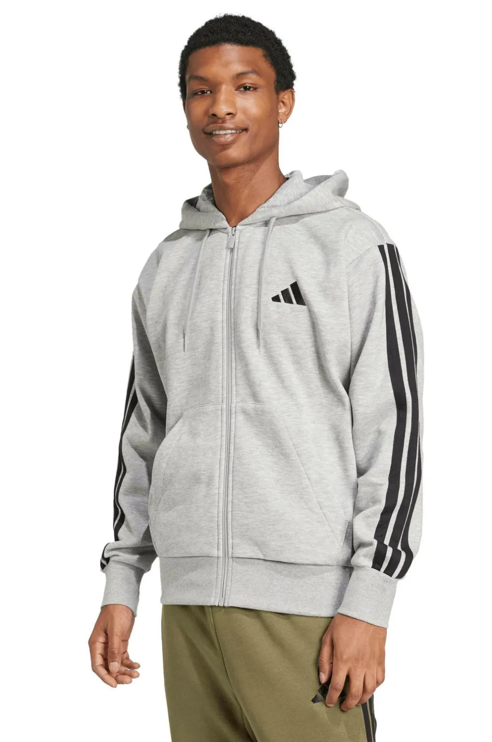 adidas Sport Performance Hættetrøje M 3S FL FZ HD Mgreyh/black Clearance