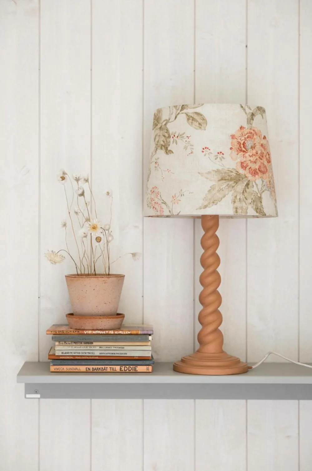 Alde & Lind Lampeskærm Alice D27 oval Flower Beige New