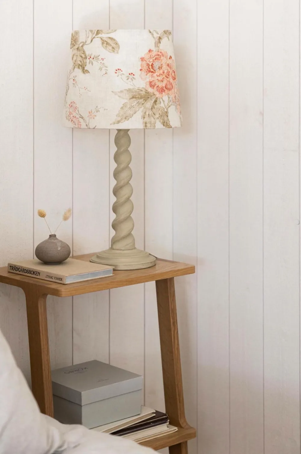 Alde & Lind Lampeskærm Alice D27 oval Flower Beige New