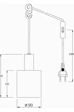 Aneta Lighting Pendel CYLINDER Stål/vit Online