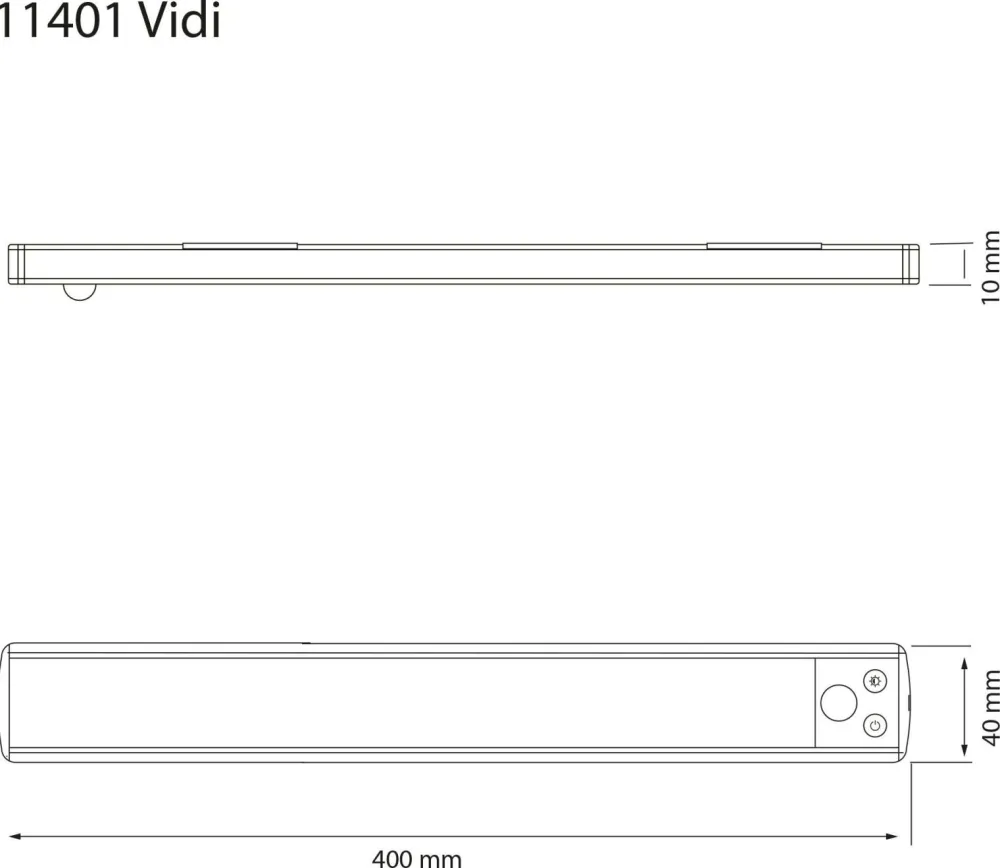 Aneta Lighting Skabslampe Vidi 40cm Sølvfarvet Discount