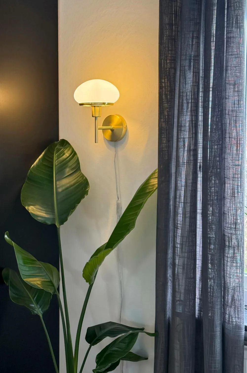 Aneta Lighting Væglamper>Væglampe New August Mat messing/hvid