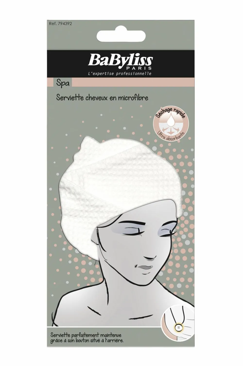 BaByliss Håndklæde til hår, microfiber No color Discount
