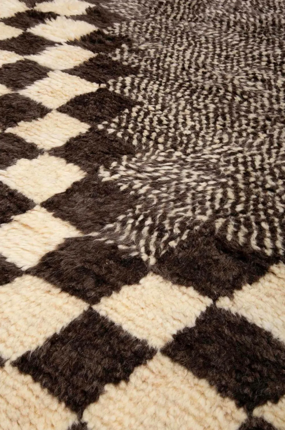 Bargi Uldtæpper>Uldtæppe Berber Chess 175x235 cm Brun