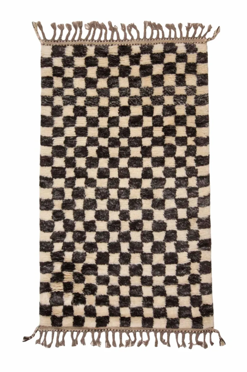 Bargi Uldtæpper>Uldtæppe Berber Chess 93x160 cm Brun