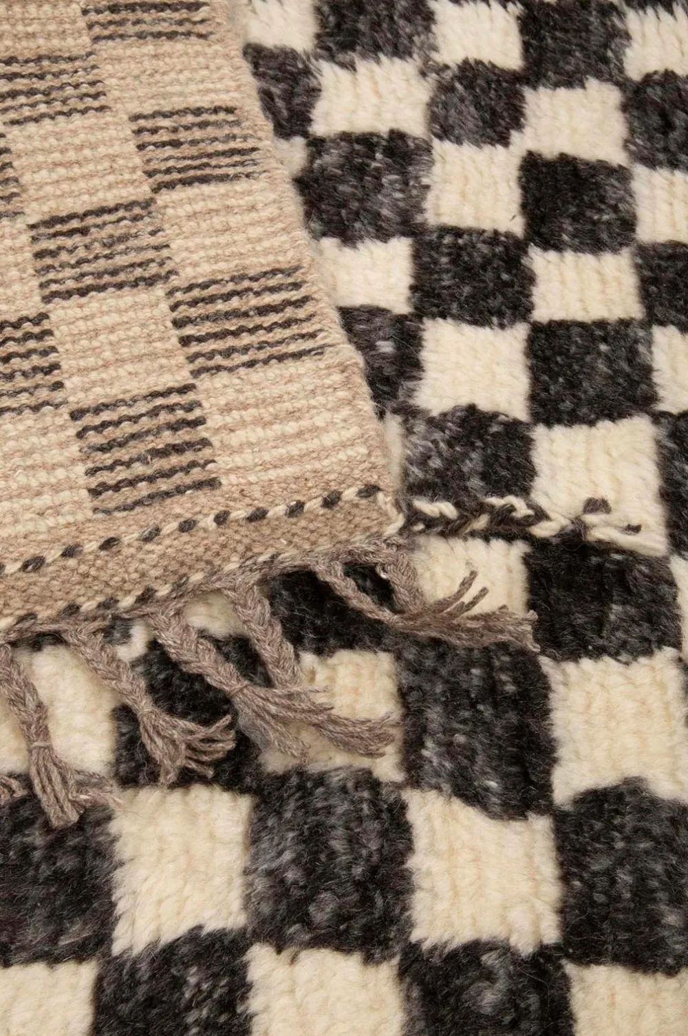 Bargi Uldtæpper>Uldtæppe Berber Chess 93x160 cm Brun