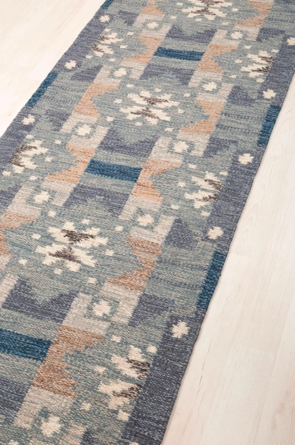 Bargi Uldtæpper>Uldtæppe Röllakan 80x300 cm Blå