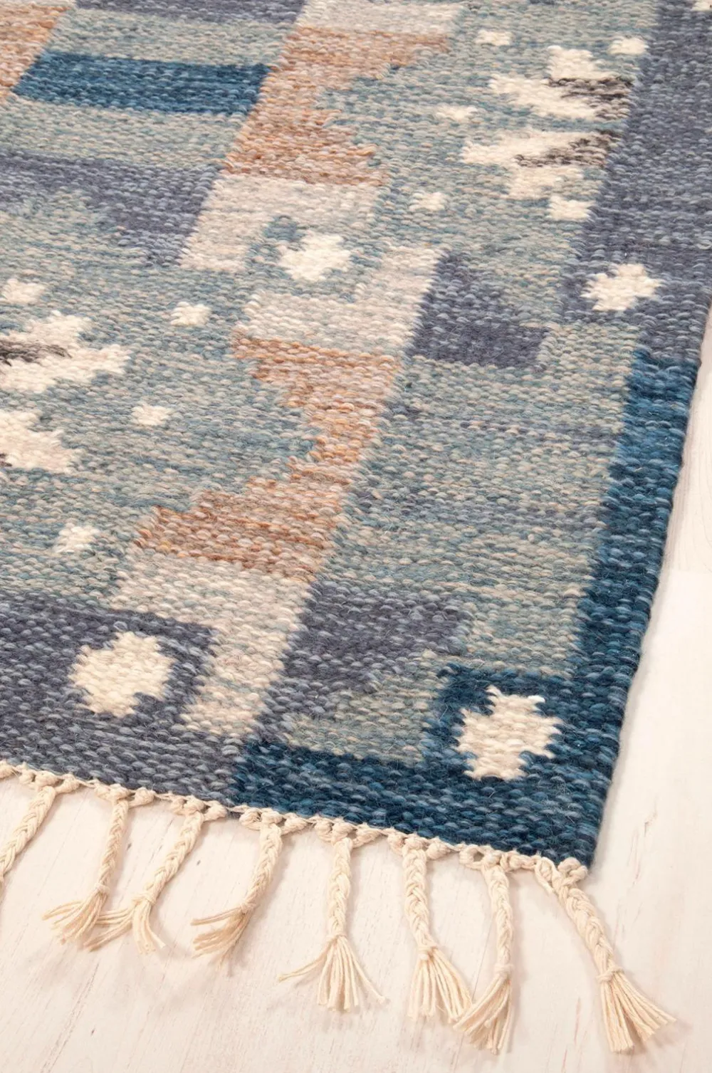 Bargi Uldtæpper>Uldtæppe Röllakan 80x300 cm Blå