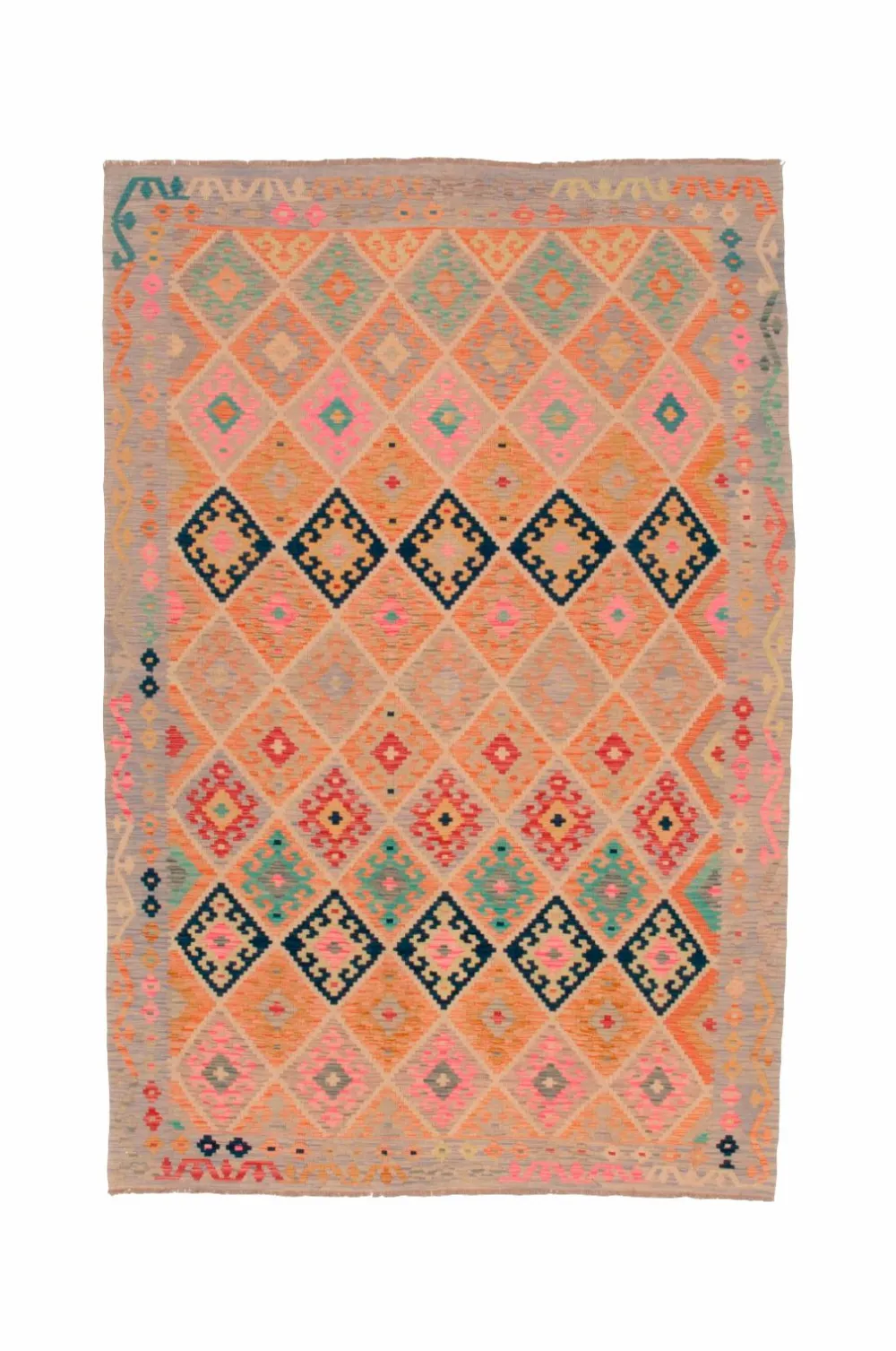 Bargi Uldtæpper|Fladvævede Tæpper>Woolcarpet Kilim 212x316 cm Multi