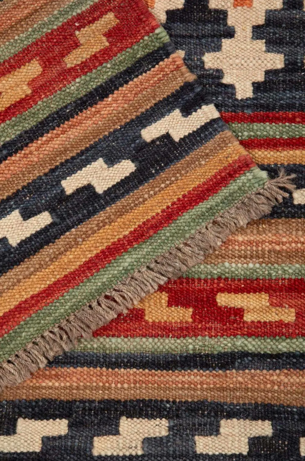 Bargi Uldtæpper|Fladvævede Tæpper>Woolcarpet Kilim Multi 205x300 cm Rød