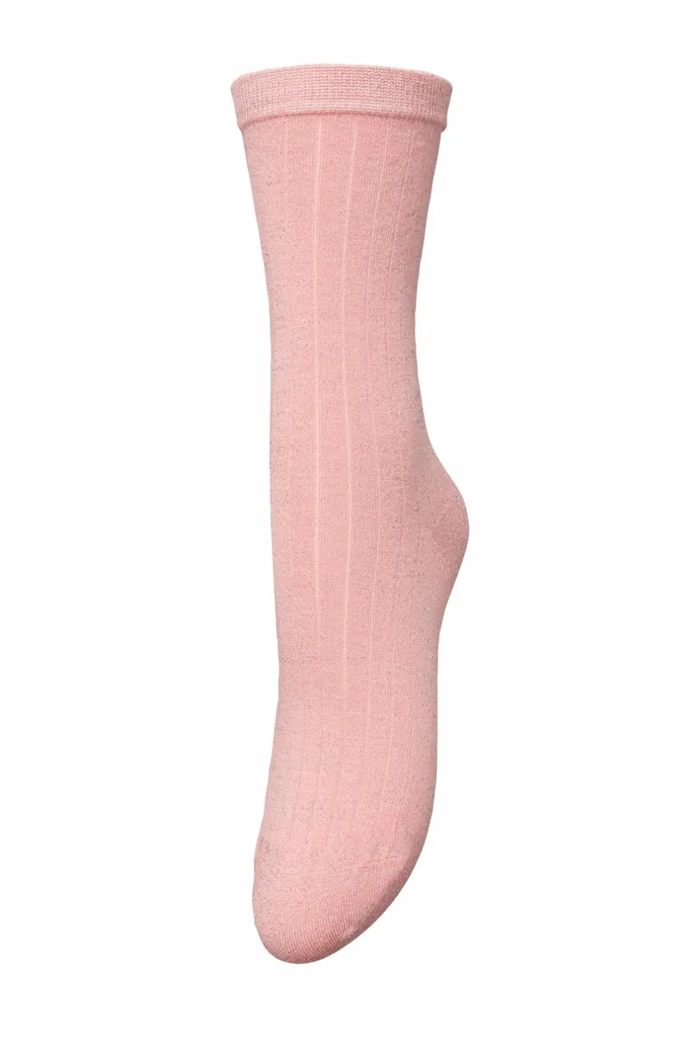 Becksöndergaard Strømper>Strømpe Rib Glitter Geranium pink