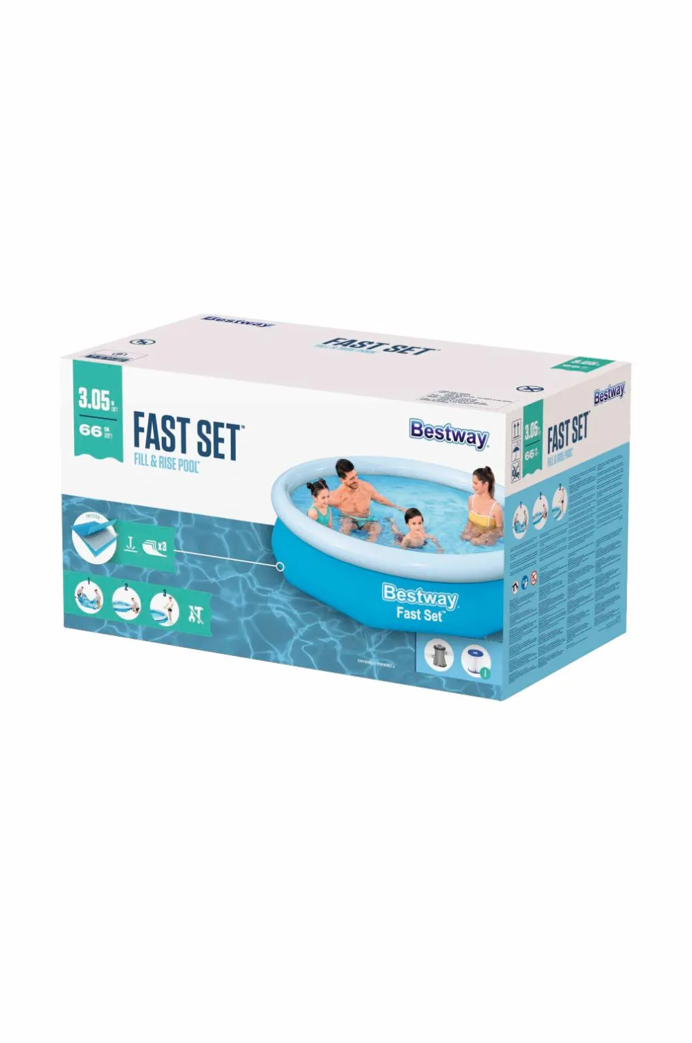 Bestway Børnebøger|Autot & Muut Ajoneuvot>Pool Fast Set 3,05m x 66cm No color