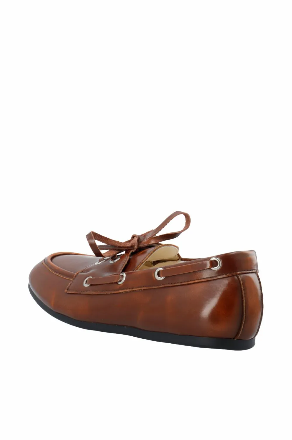 Bianco Loafers Biamarlene Boat Shoe Leather Brown Distressed Best