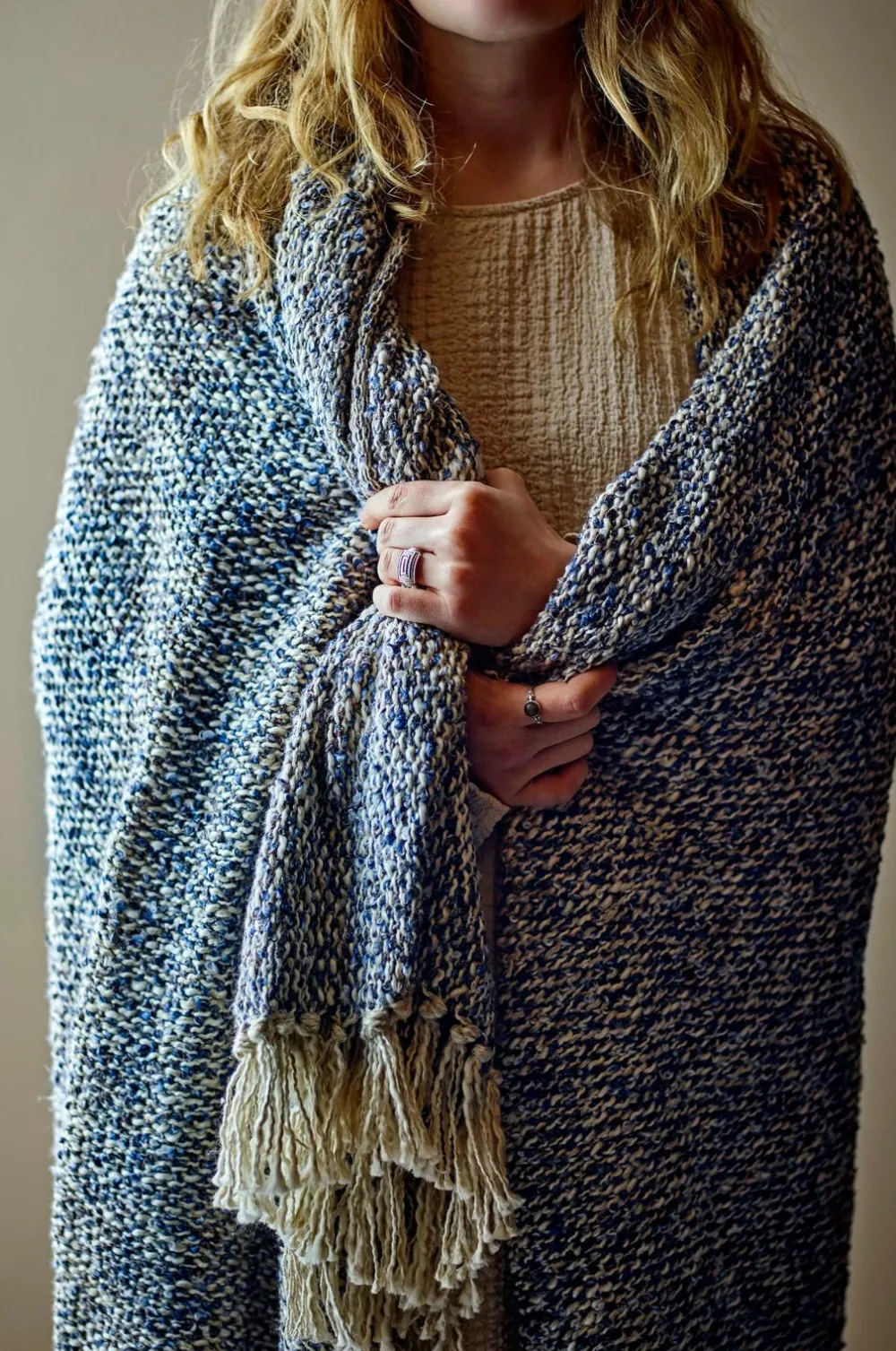 Bloomingville Tæpper & Plaider>Ocean Throw Blå