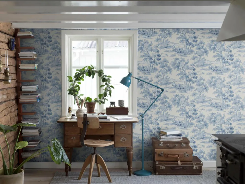 Boråstapeter Tapet Countryside Morning Blue 6142