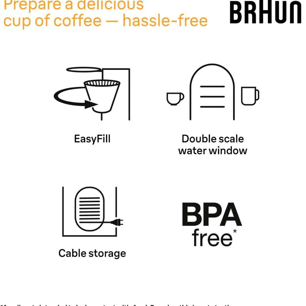Braun Kaffe- & Espressomaskiner>Kaffemaskine / termobrygger KF1505BK PurShine 1,2 l No color