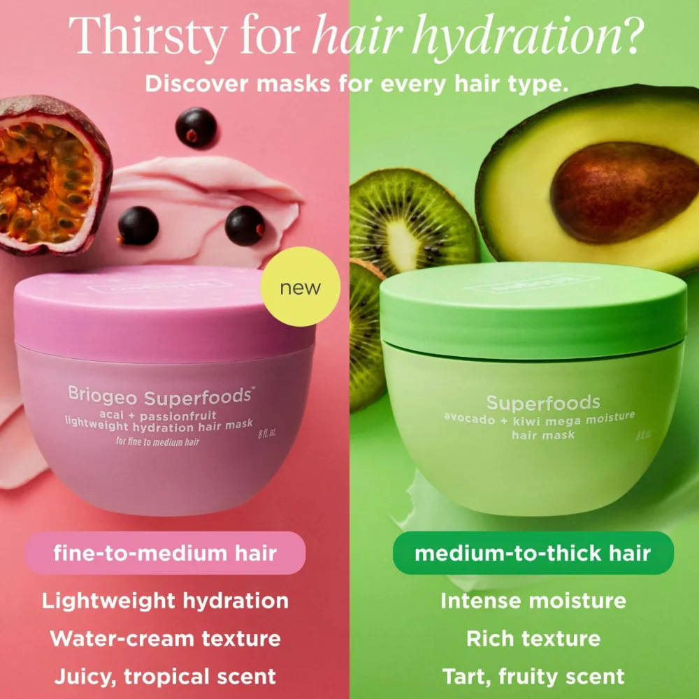 Briogeo SUPERFOODS™ Acai + Passionfruit Lightweight Hydration Hair Mask 240Ml No Color New