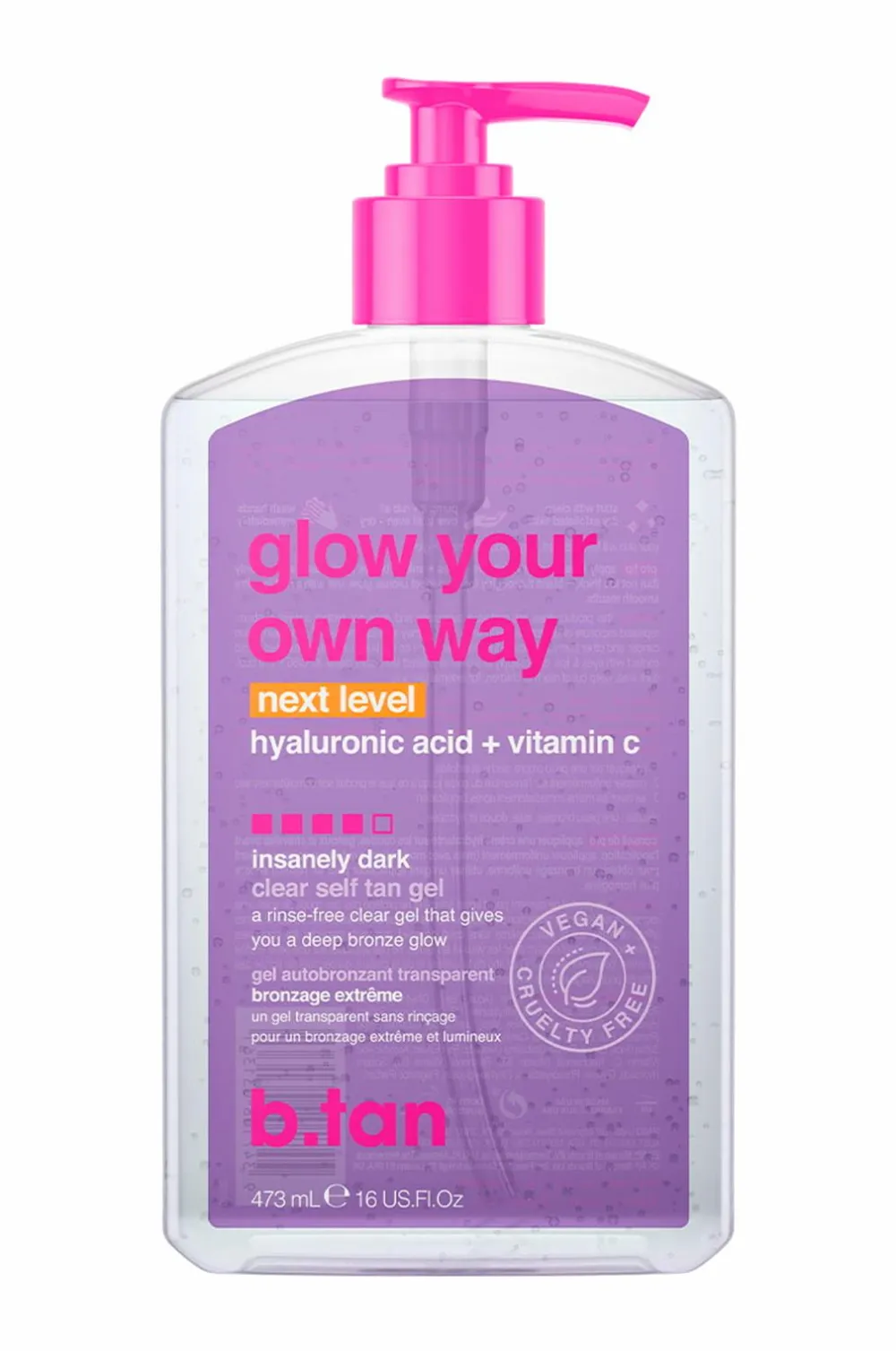b.tan Kropspleje|Kropspleje>Glow Your Own Way Clear Self Tan Gel Next Level 473Ml No Color