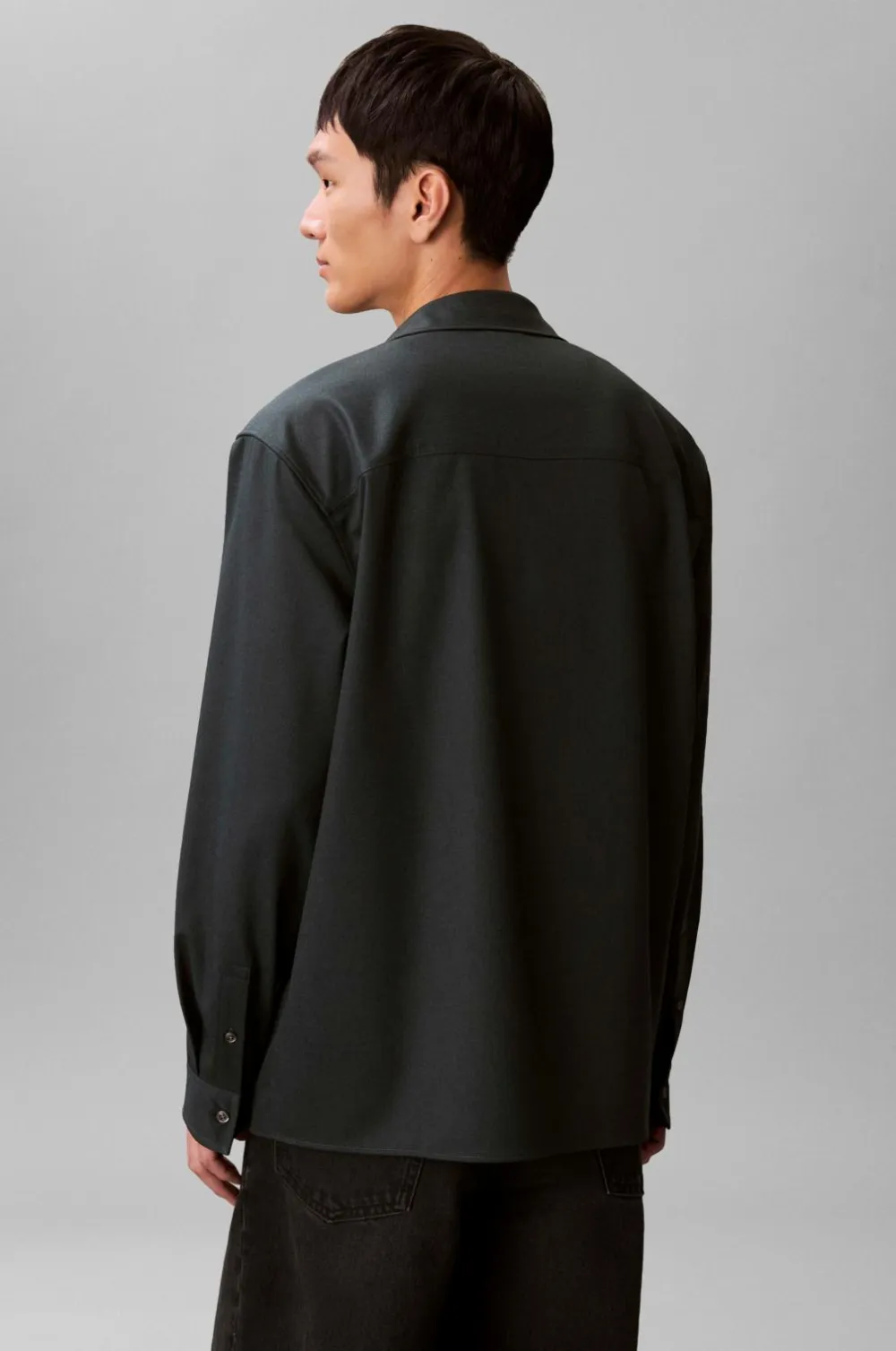 Calvin Klein Skjorter>Skjorte LS Melange PV Easy Shirt Fatigue