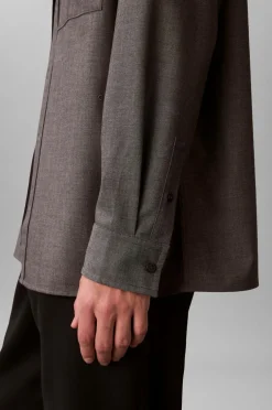 Calvin Klein Skjorte LS Melange PV Easy Shirt Charcoal heather