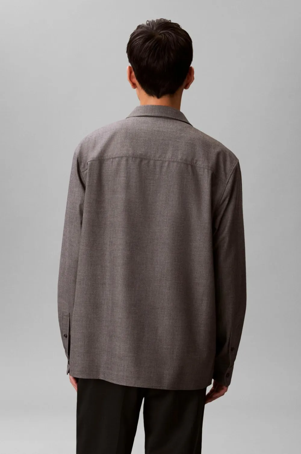 Calvin Klein Skjorte LS Melange PV Easy Shirt Charcoal heather