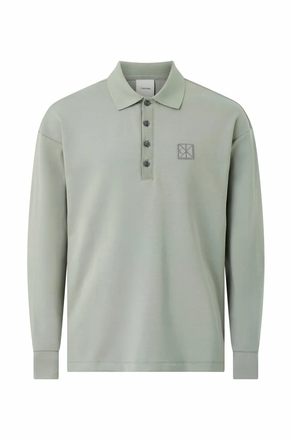Calvin Klein Sweatshirts & Hoodies>Sweatshirt LS Double Face Rib Polo Forest fog
