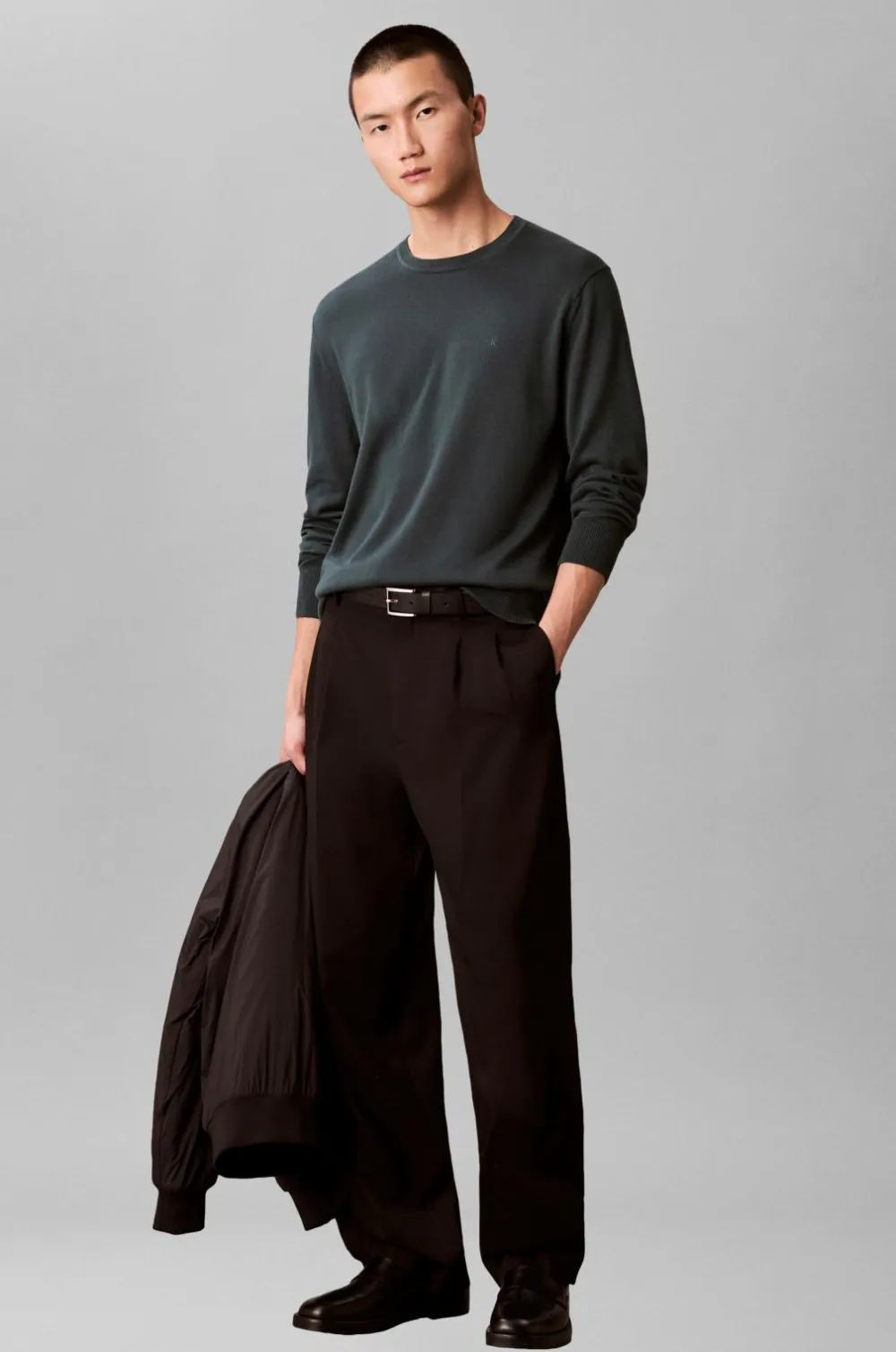 Calvin Klein Trøjer>Trøje LS Supima Cotton Crew 14gg Magical forest