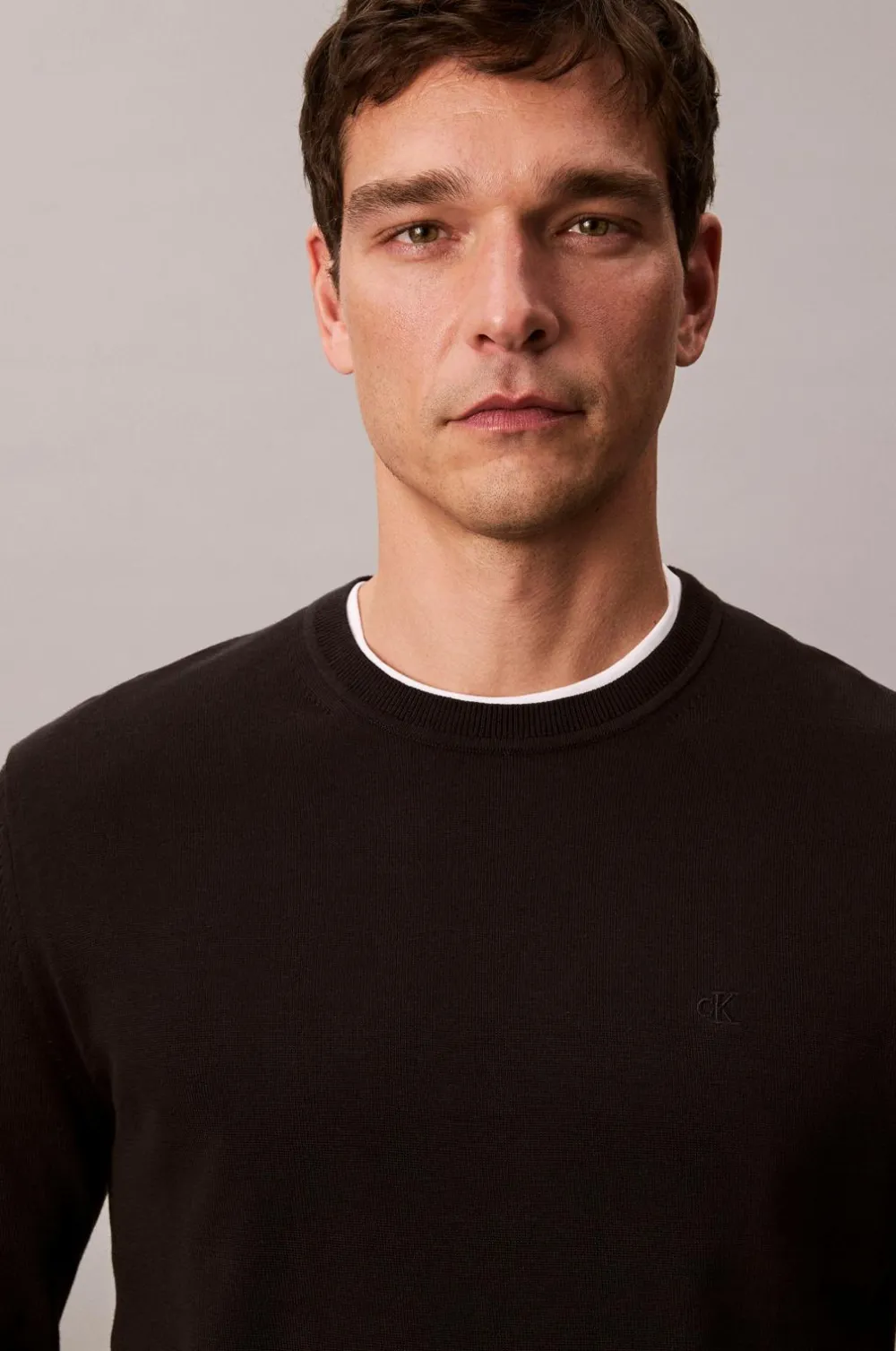 Calvin Klein Trøjer>Trøje LS Supima Cotton Crew 14gg Black