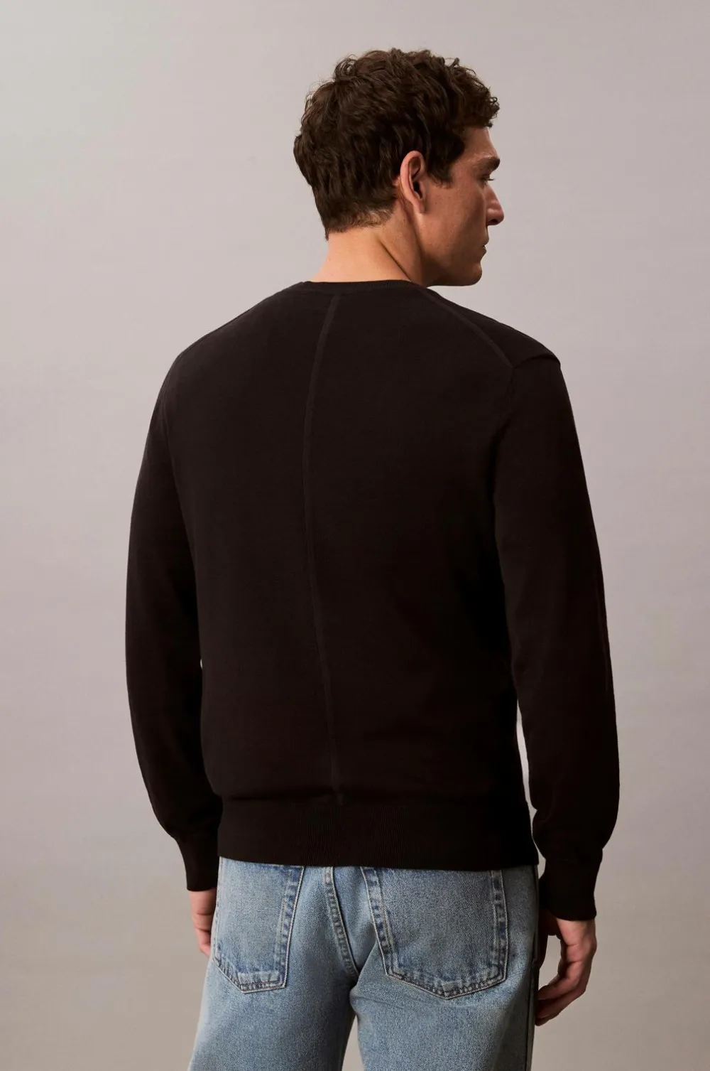 Calvin Klein Trøjer>Trøje LS Supima Cotton Crew 14gg Black