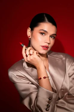 Caroline Svedbom Ring Petite Drop Gold Light siam Clearance