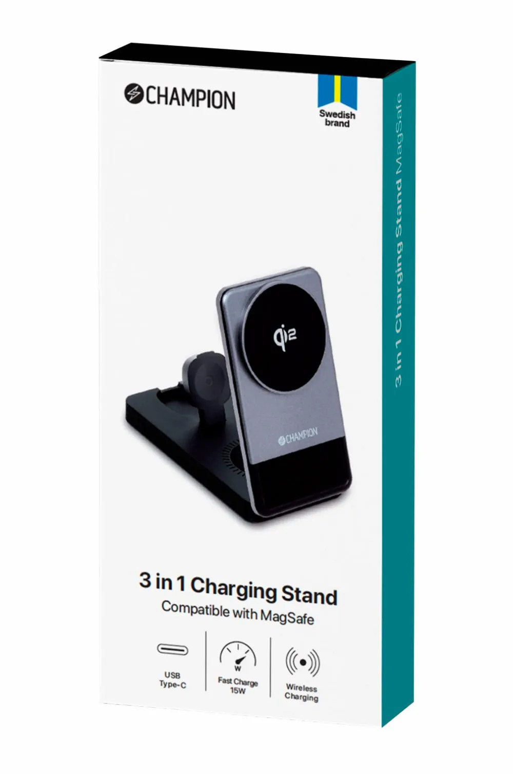 Champion Nordic Mobiltelefoner, Tablets & Tilbehør>Trådløs oplader Champion 3-in-1 Qi2 No color