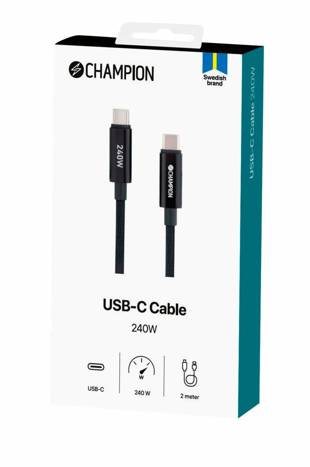 Champion Nordic Computertilbehør>USB-C kabel 240W 2m No color