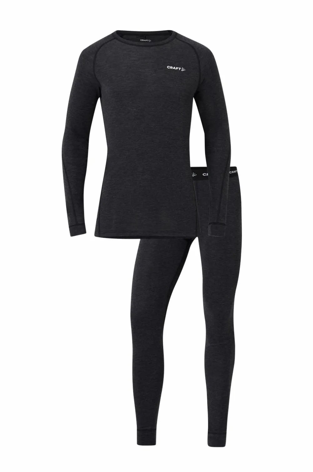 Craft Skiundertøj|Skiundertøj>Langærmet undertrøje Core Wool Merino Set M Black melange