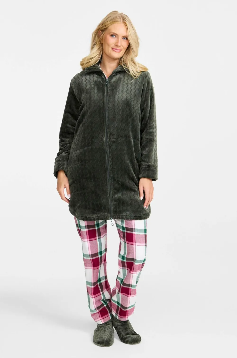 Damella Nattøj>Badekåbe Fleece Dark olive