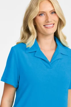 Damella Frotté-kjole Stretchterry Dress Turqoise New