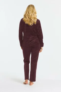 Damella Sæt Velour Suit Dark plum Outlet