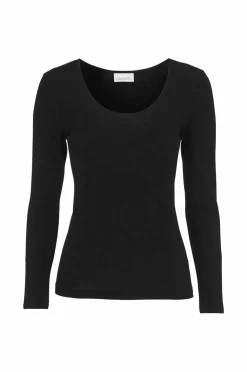 Damella Top Long Sleeve Black Clearance