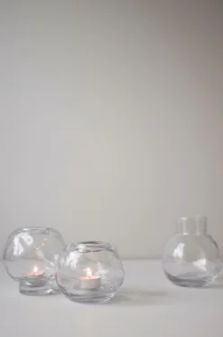 DBKD Lysestager & Lanterner>Lysholder/krukke Bunch mini Diameter 12 cm, h 10 cm Clear glass