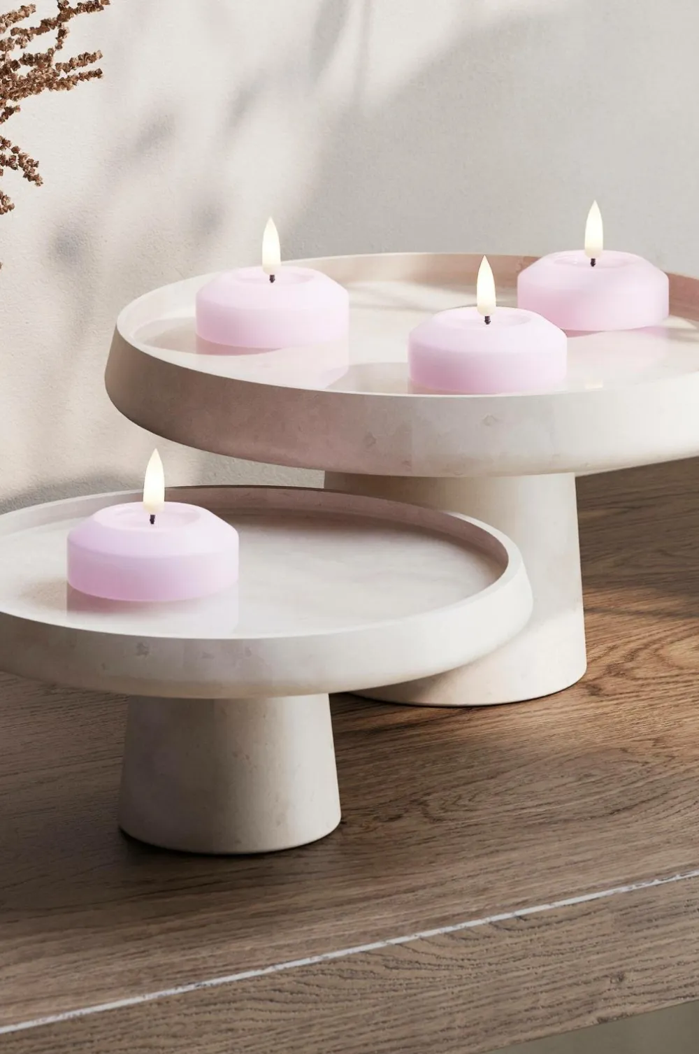 DeluxeHomeart Lys & Duft>LED flydende fyrfadslys 6,1 cm 2 stk. Lavendel