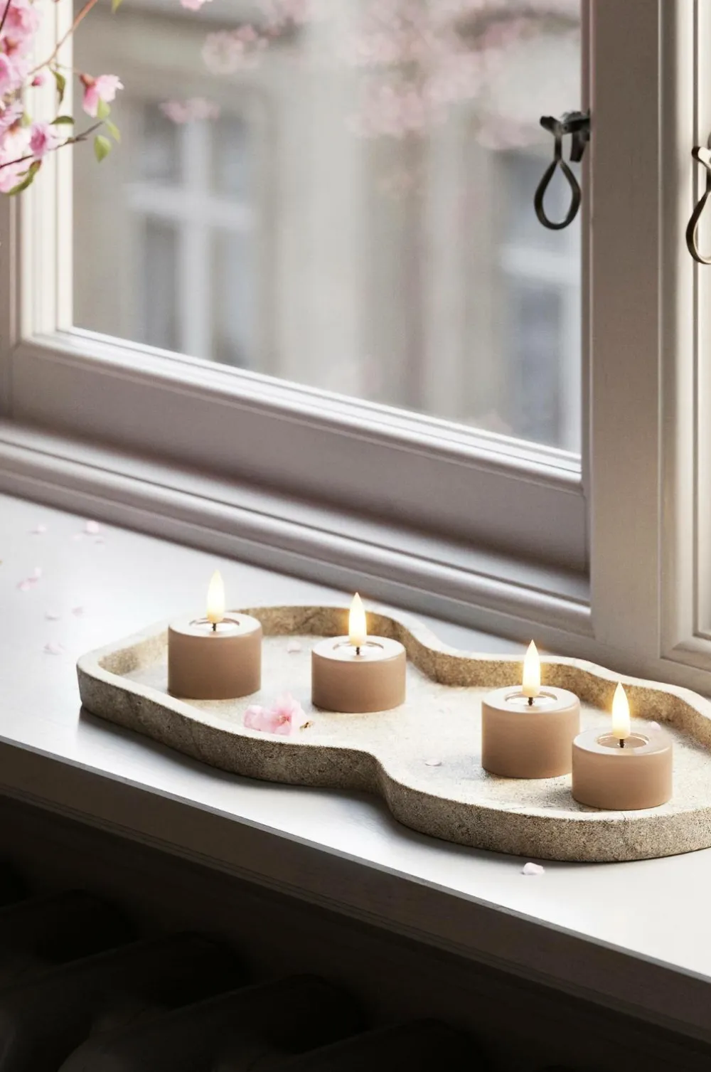 DeluxeHomeart Lys & Duft>LED fyrfadslys 4x4,5 cm 2 stk. Mocca