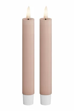 DeluxeHomeart Lys & Duft>LED Keglelys 2,2x15 cm 2 stk. Lyserød