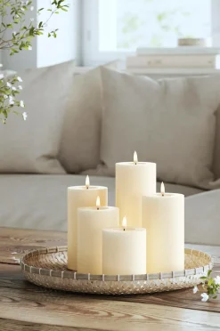 DeluxeHomeart LED-søjlelys 5x15 cm Creme Clearance