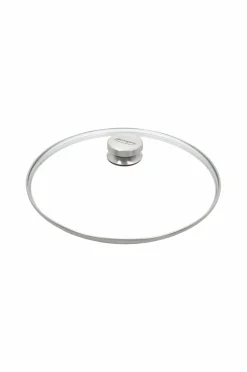 Demeyere Pander & Gryder>Låg 32 cm, glas med stålknop Transparent-sølvfarvet