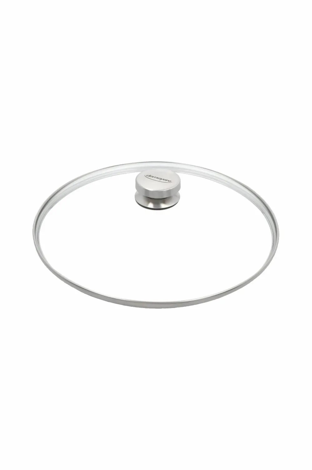 Demeyere Pander & Gryder>Låg 32 cm, glas med stålknop Transparent-sølvfarvet
