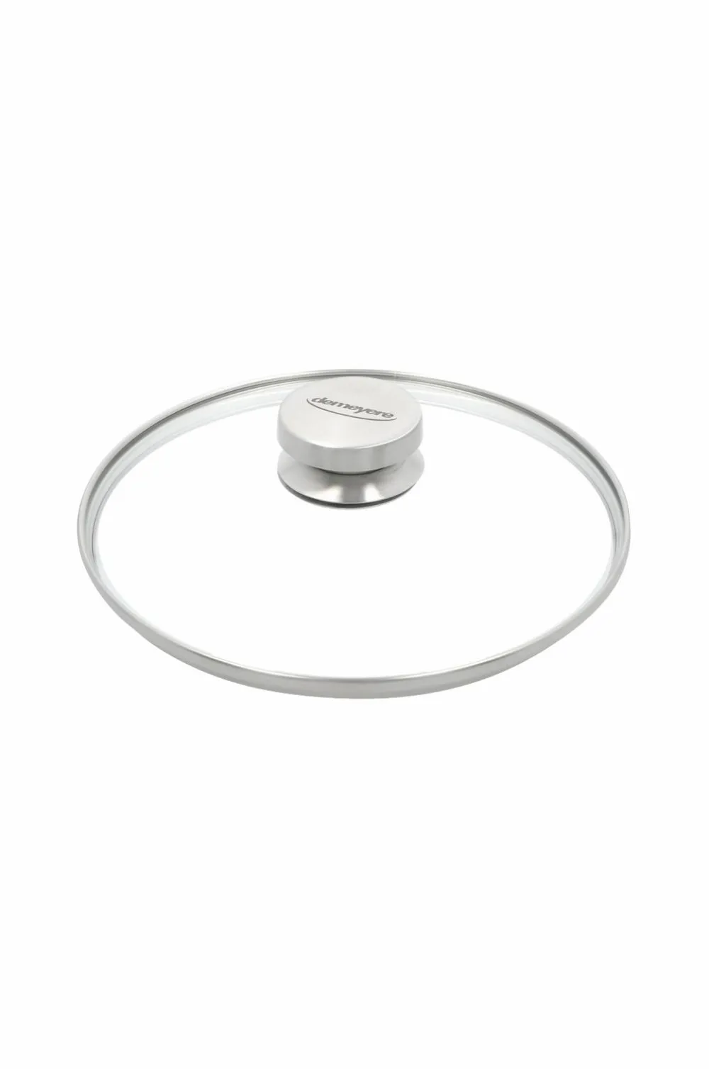 Demeyere Låg 22 cm, glas med stålknop Transparent-sølvfarvet Discount