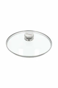 Demeyere Pander & Gryder>Låg 28 cm, glas med stålknop Transparent-sølvfarvet
